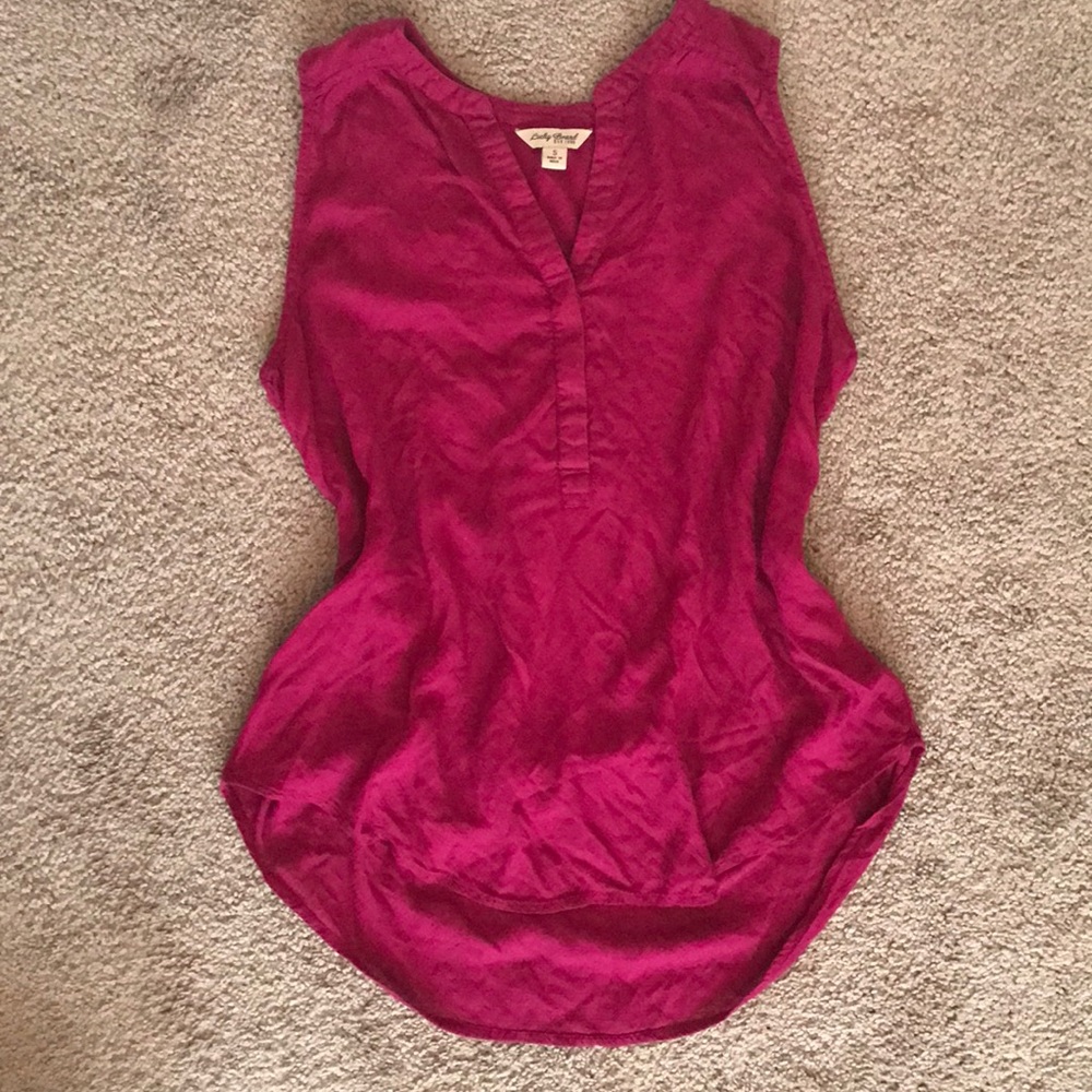 Deep pink/magenta Lucky cap-sleeve top